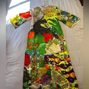 ALEMAIS Silk Blend Maxi Dress. WEARABLE ART